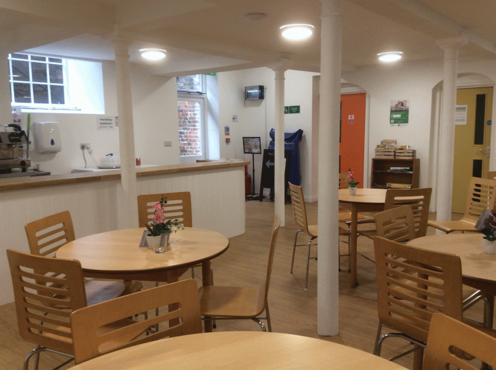 Cafe in basement of Bridgwater Baptist Church