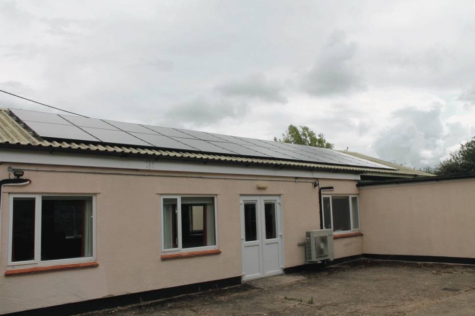 PV panels on piddington village hall roof