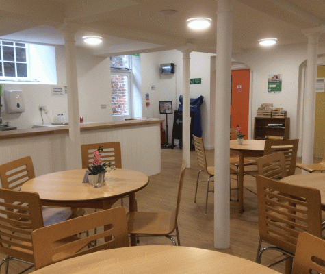 Cafe in basement of Bridgwater Baptist Church