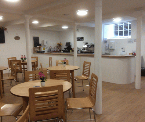 Cafe in basement of Bridgwater Baptist Church