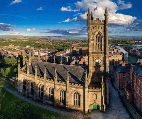 High external shot of the church