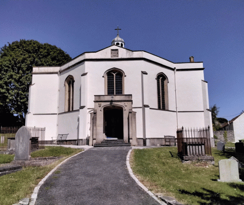 Exterior of church with refurbished exterior