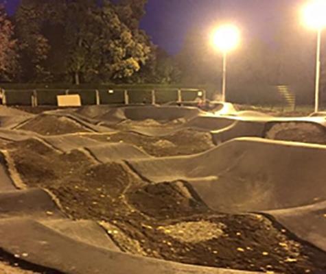 Bike park at night